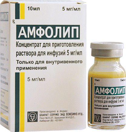 Амфолип, конц. д/р-ра д/инф. 5 мг/мл фл 10мл и 20мл
